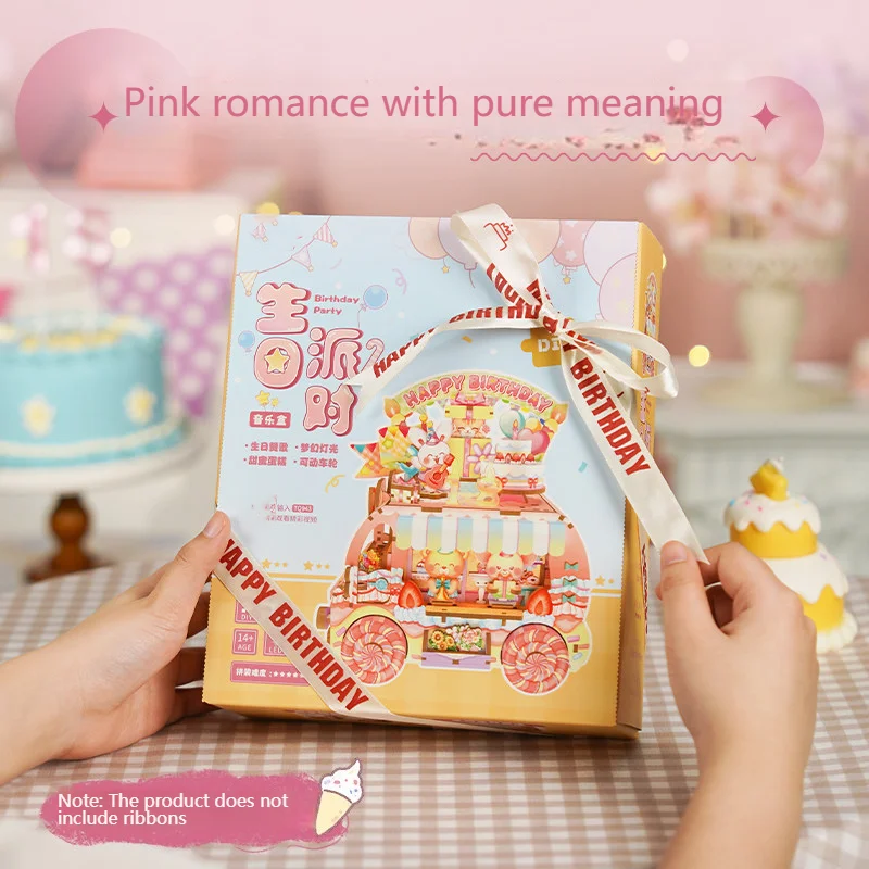 Kit de construction de boîte à musique DIY - Kit de puzzle 3D créatif en bois pour adultes, cadeau d'anniversaire pour filles, cadeau d'anniversaire