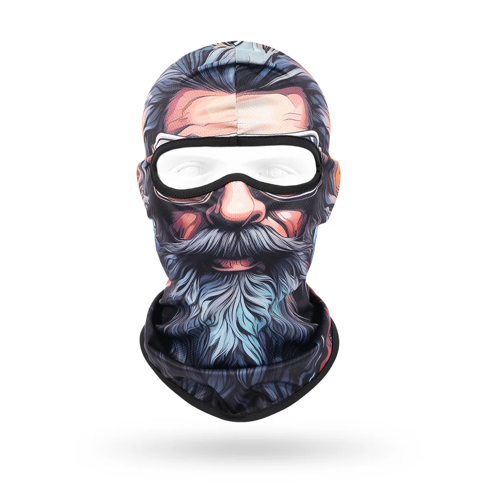 Outdoor Sunscreen Balaclava Breathable Full Face Scarf 3D Beard Men Motorcycle Riding Head Cover Cap Bicycle Cycling Headgear