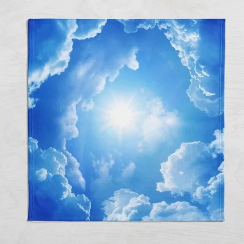 Else Carpet Else Blue White Clouds Sun Wellsoft Pattern 3D Tv Blankets