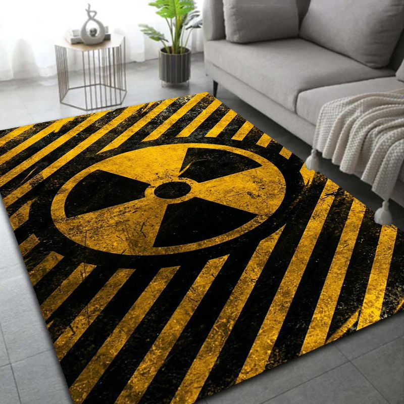 15 Sizes burning radiation hazard logo Pattern Rug for Living Room Area Carpet Bathroom Mat Creative Doormat Bedroom Mat Home