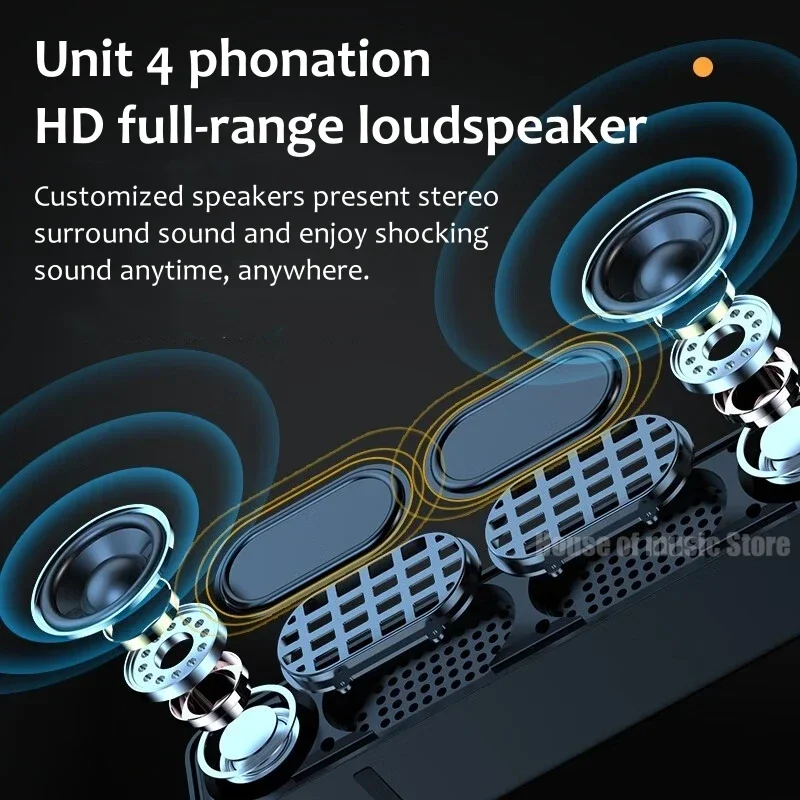 A35 Speaker teater rumah pintar, Soundbar nirkabel Aux, Speaker Bluetooth Multimedia dengan baterai 4D Stereo Surround Boombox