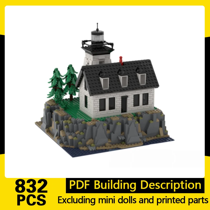 

City Street View Model MOC Building Bricks Indian Island Lighthouse Modular Technology Gifts Holiday Assemble Children Toys Suit