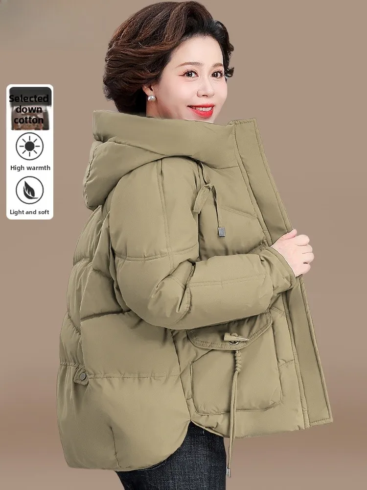 

Thiened down Cotton Jaet Women's Winter Clothes Warm Outerwear Coat for Middle-Aged Mothers Autumn Winter Faion Sle