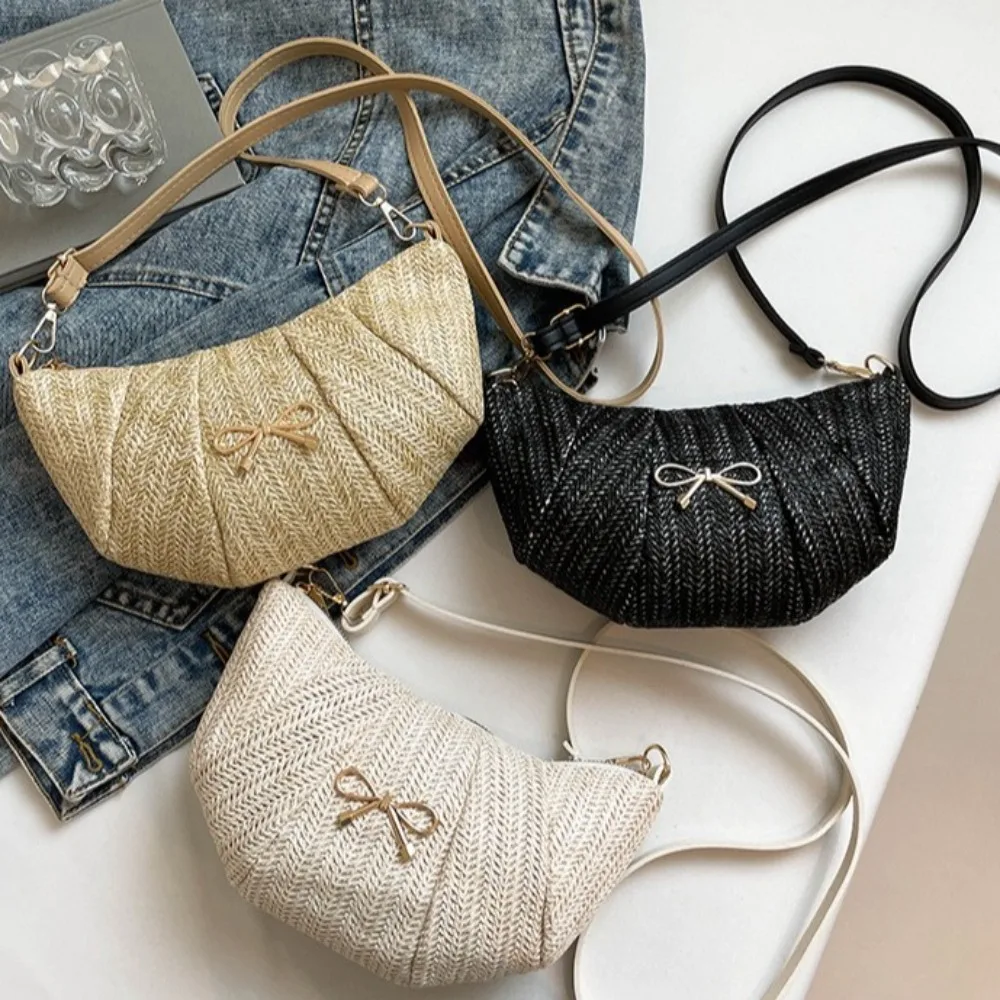 

Модная простая сумка через плечо на одно плечо, однотонная нагрудная сумка, модная летняя соломенная сумка-мессенджер