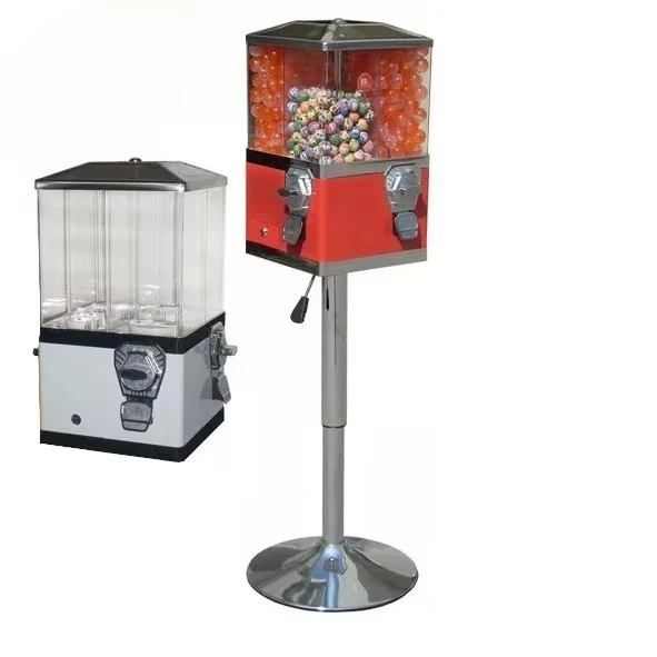 Wholesale Factory Price 4 Head Coin Operated Gumball Vending Machine Mini Commercial Candy Dispenser With Stand for Kids