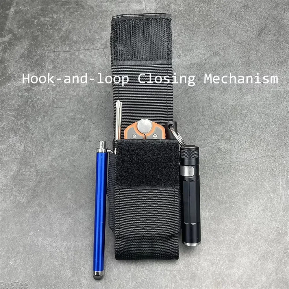 Universal Nylon Tool Sheath - Waist Belt Holster for Knife Pliers EDC Tools with Elastic Side Panels