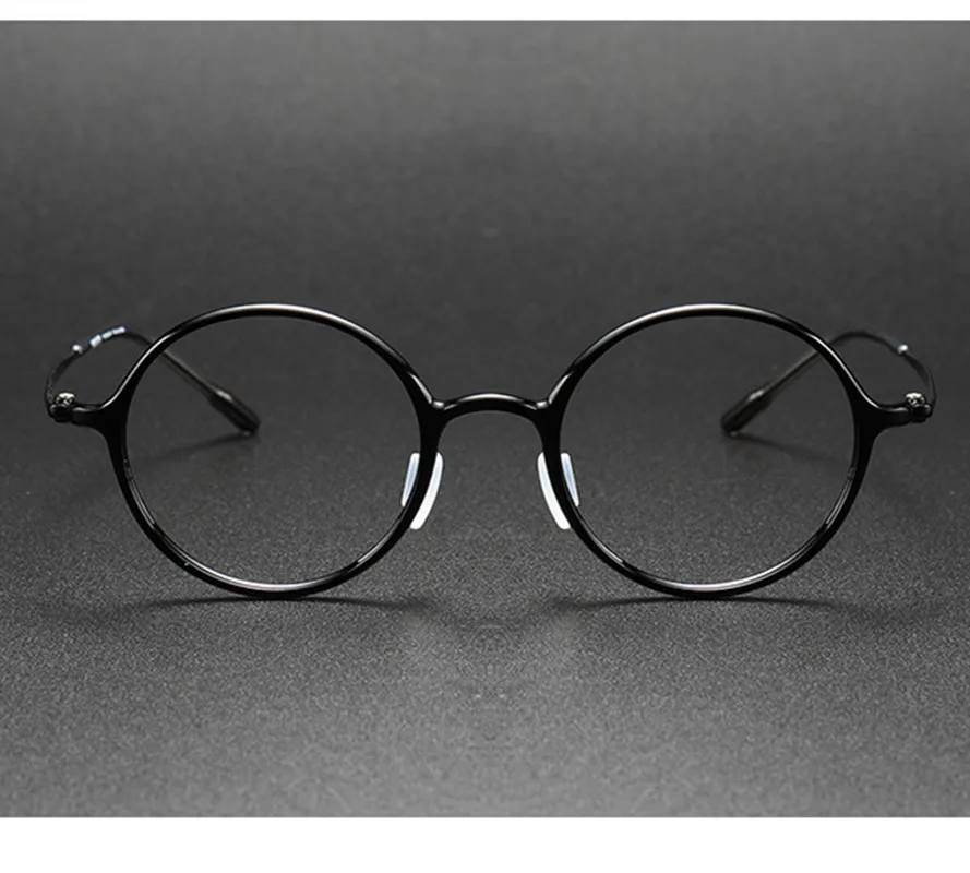 Japan Brand Titanium Glasses Frame Plastic Steel Retro Round Eyeglasses Men Women Myopia Prescription Eyewear Blue Light Lenses image 2