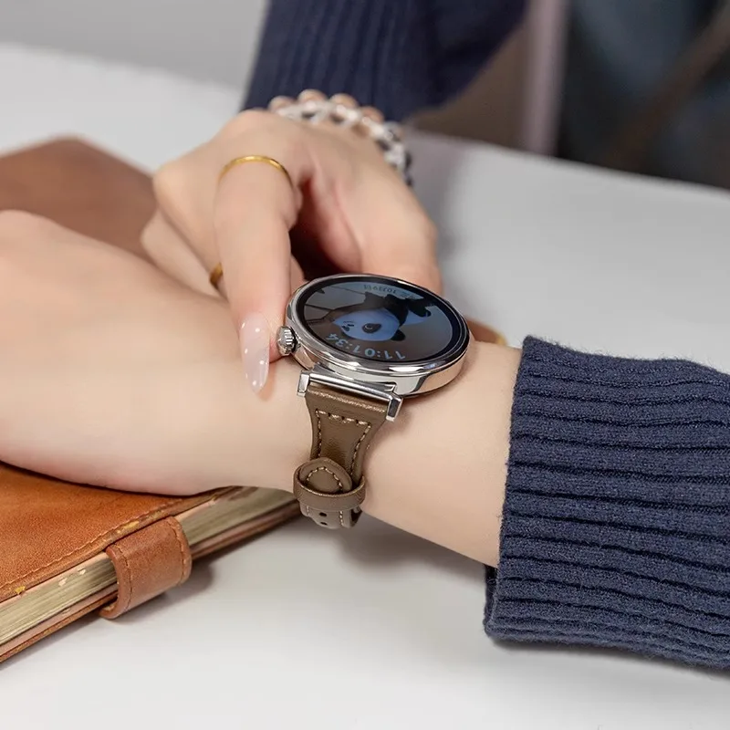 حزام جلدي نحيف لساعة سامسونج جالاكسي 7/FE/6/5/5 pro/4 كلاسيك/أكتيف 2 22 مللي متر 20 مللي متر سوار رياضي ساعة هواوي GT 4-3 باند