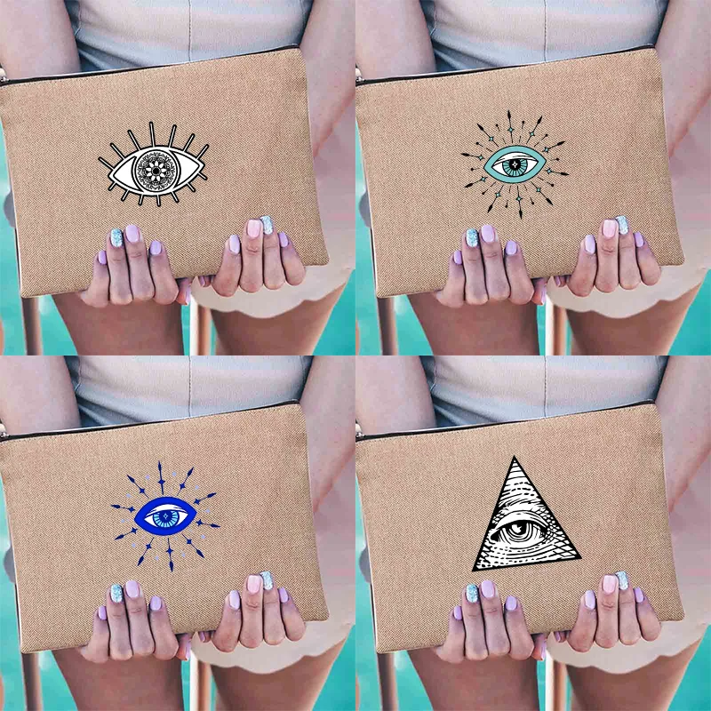 Eye of Providence Pattern Waterproof Cosmetic Bag Purse Female Storage Toiletries Organizer Make Up Lipstick Bag Girl Makeup Bag