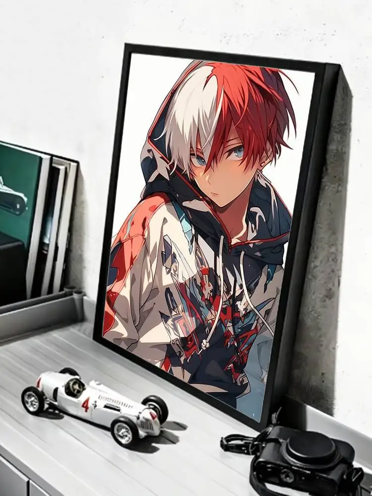 Ice And Fire Dual Power Shoto Todoroki   Poster HD Self Adhesive Waterproof Wall Art Ideal for Home Office Dorm Gift