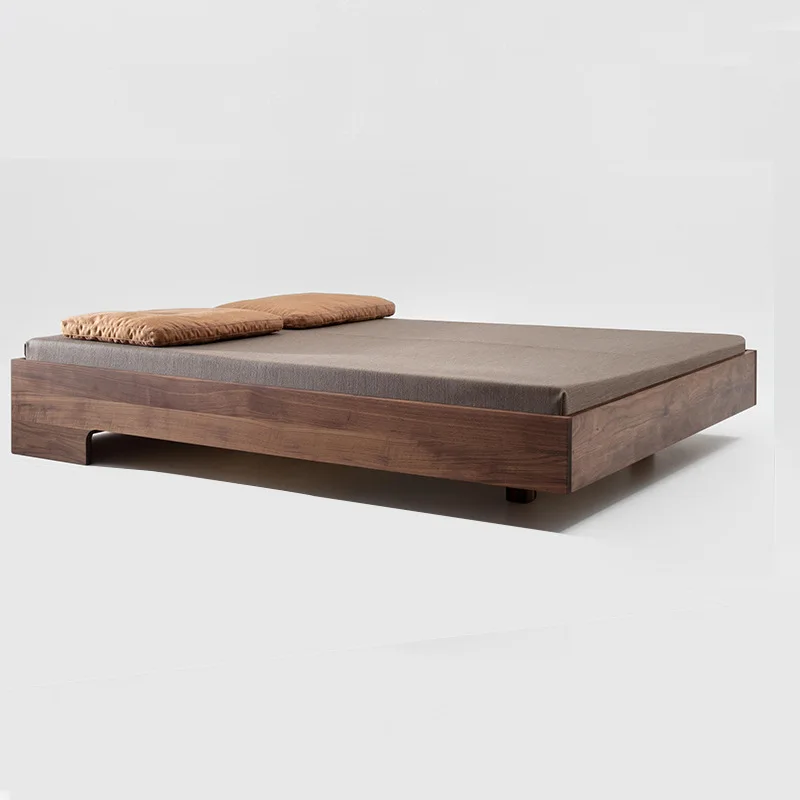 Japanese-style tatami solid wood bed 1.2/1 meters no bedside oak short bed simple Nordic bed