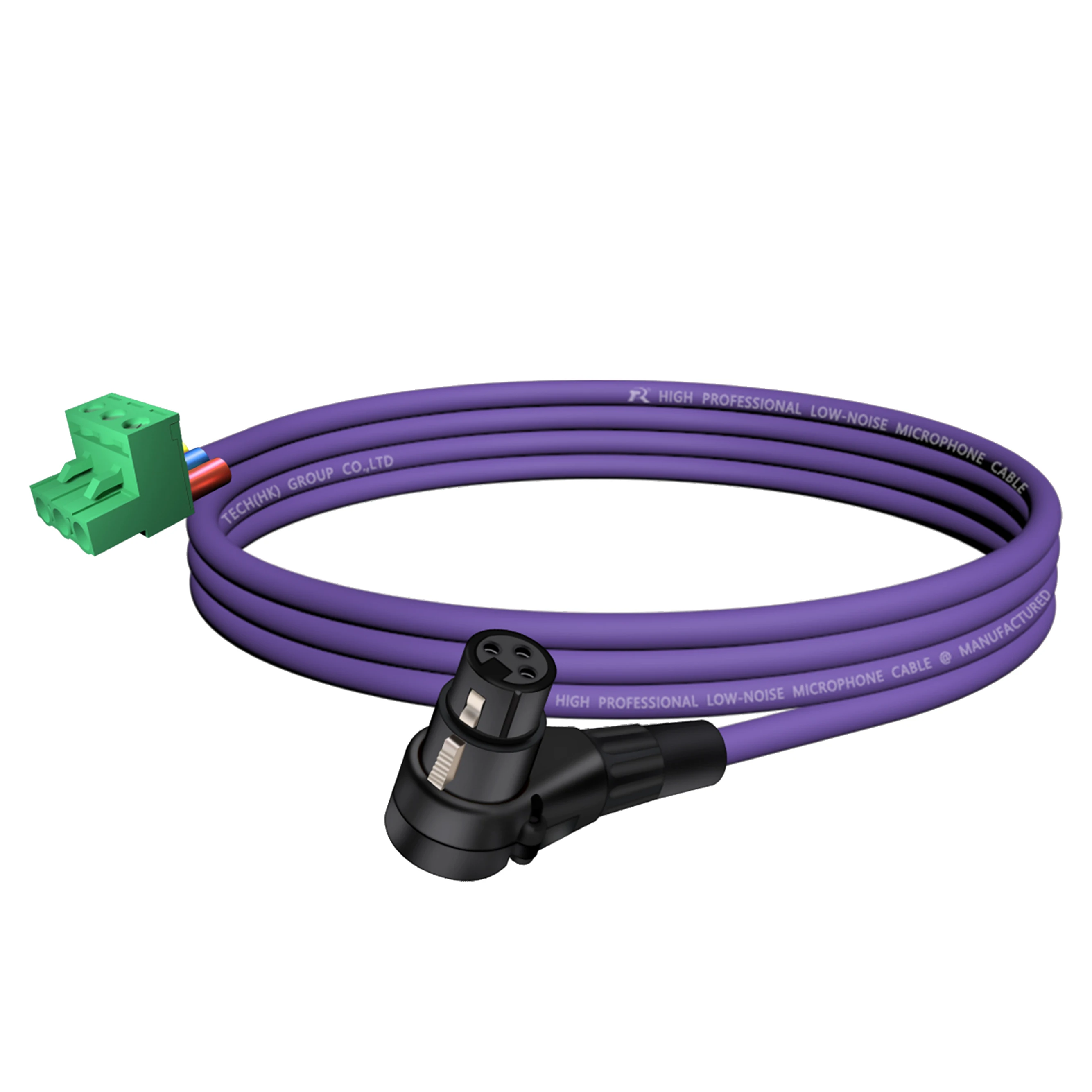 Rechtwinkliges XLR 3-Pin Stecker/Buchse auf grünes 3-Pin PCB Schraubklemmenadapterkabel, 3-adriges XLR-Mikrofonkabel für Lautsprecher – Detail 8