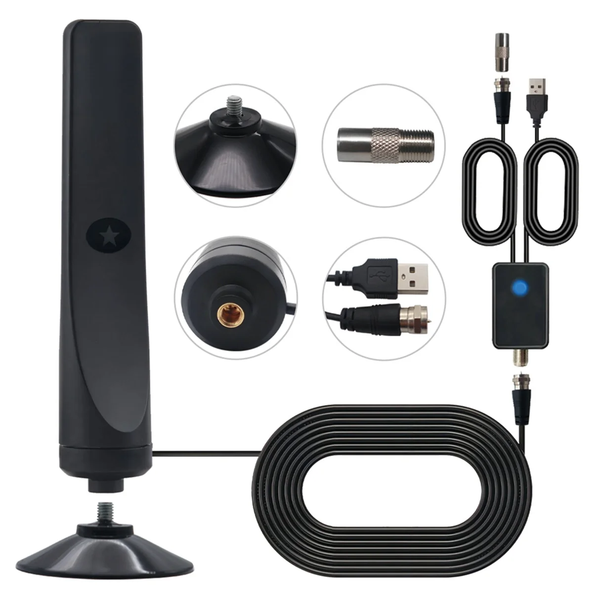 

New TV Antenna High Gain Indoor Digital Antenna Amplified Signal Booster for Wide Range HDTV Reception Home TV