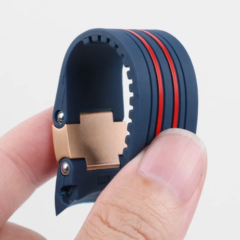 ل أوليس ناردين الغوص رحلة 353/8003/263 سلسلة خاصة المطاط سيليكون حزام 22 مللي متر ساعة رجالي رياضية مقاوم للماء حزام الساعات