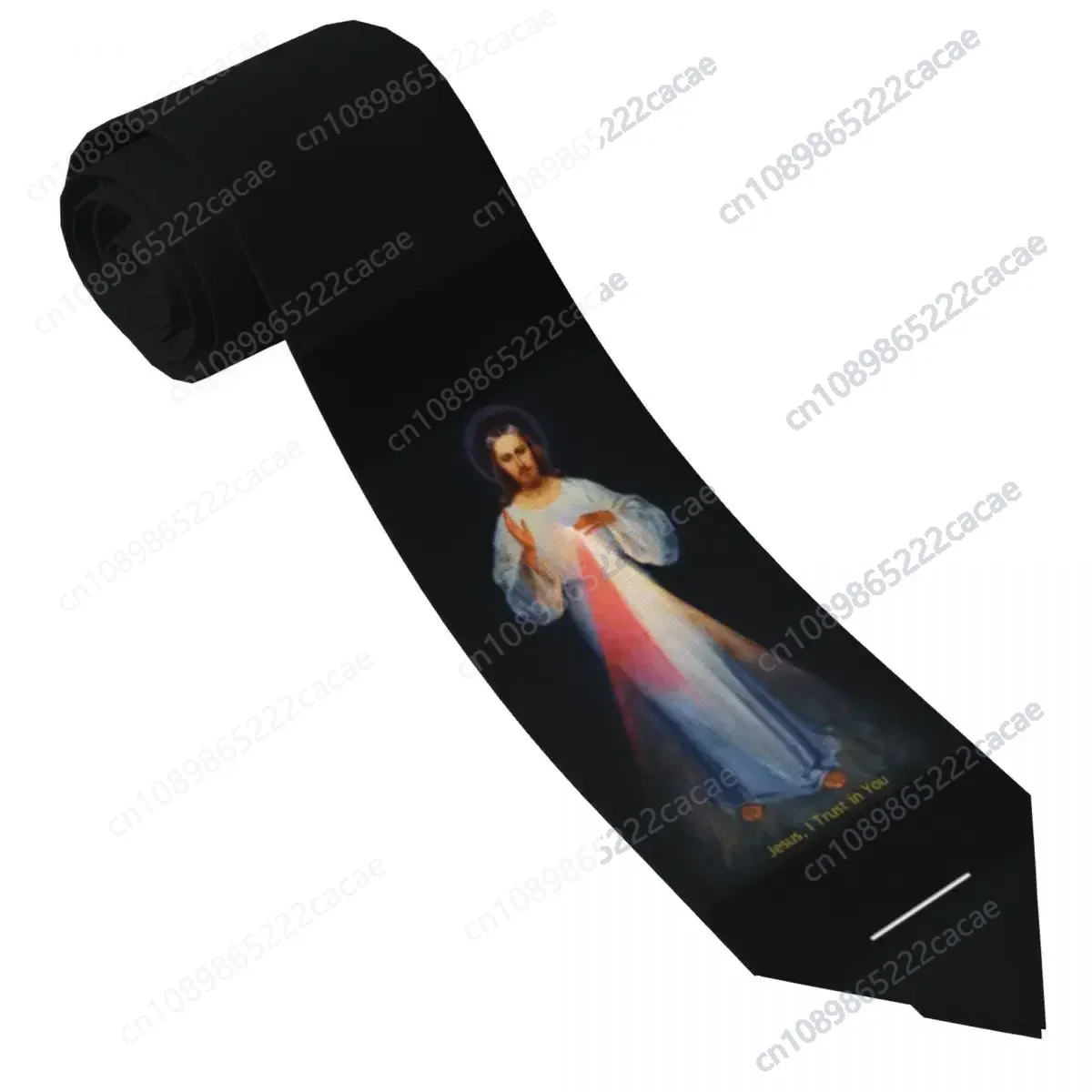 

Jesus Divine Mercy Tie Catholic Kawaii Funny Neck Ties For Men Wedding Party Quality Collar Tie Graphic Necktie Accessories