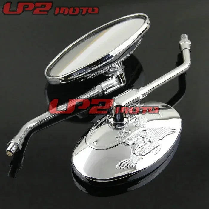 For Honda Steed 400 600 Magna 250 750 CA250 Shadow 400 Silver Motorcycle Rearview Mirrors Mirror 1Pair