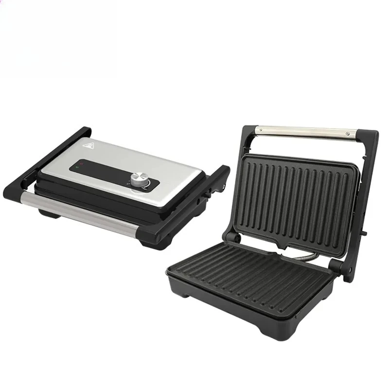

Non Stick Coating Commercial Dual Breakfast Electric Contact Grill Panini Smokeless Steak Machine BBQ Electric Grill