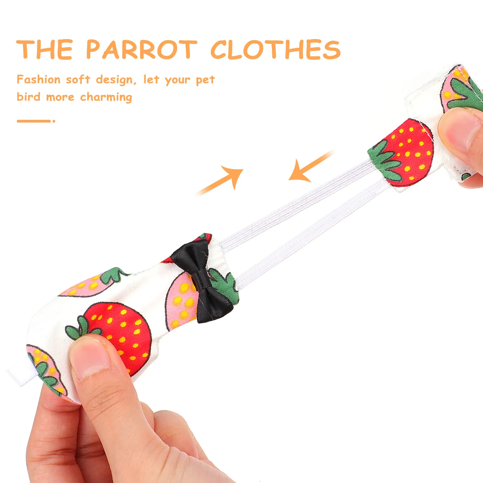 

Parrot Supplies Strawberry Design Diapers Comfortable Materials Easy to Wear Pet Bird Clothes Fashionable Bird Flight Suit