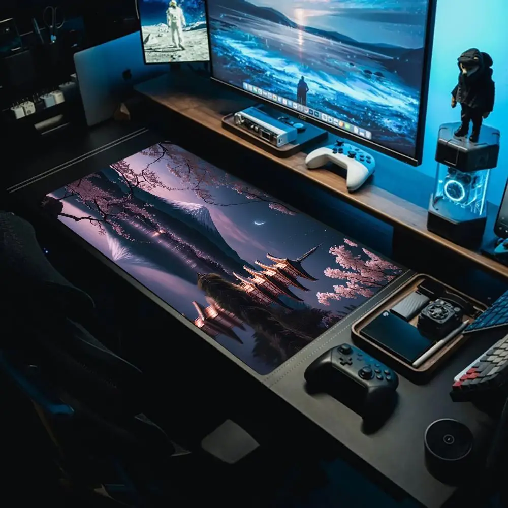 

Cherry Blossoms Under the Moon Mouse Pad Extra large waterproof and stain-resistant mouse pad