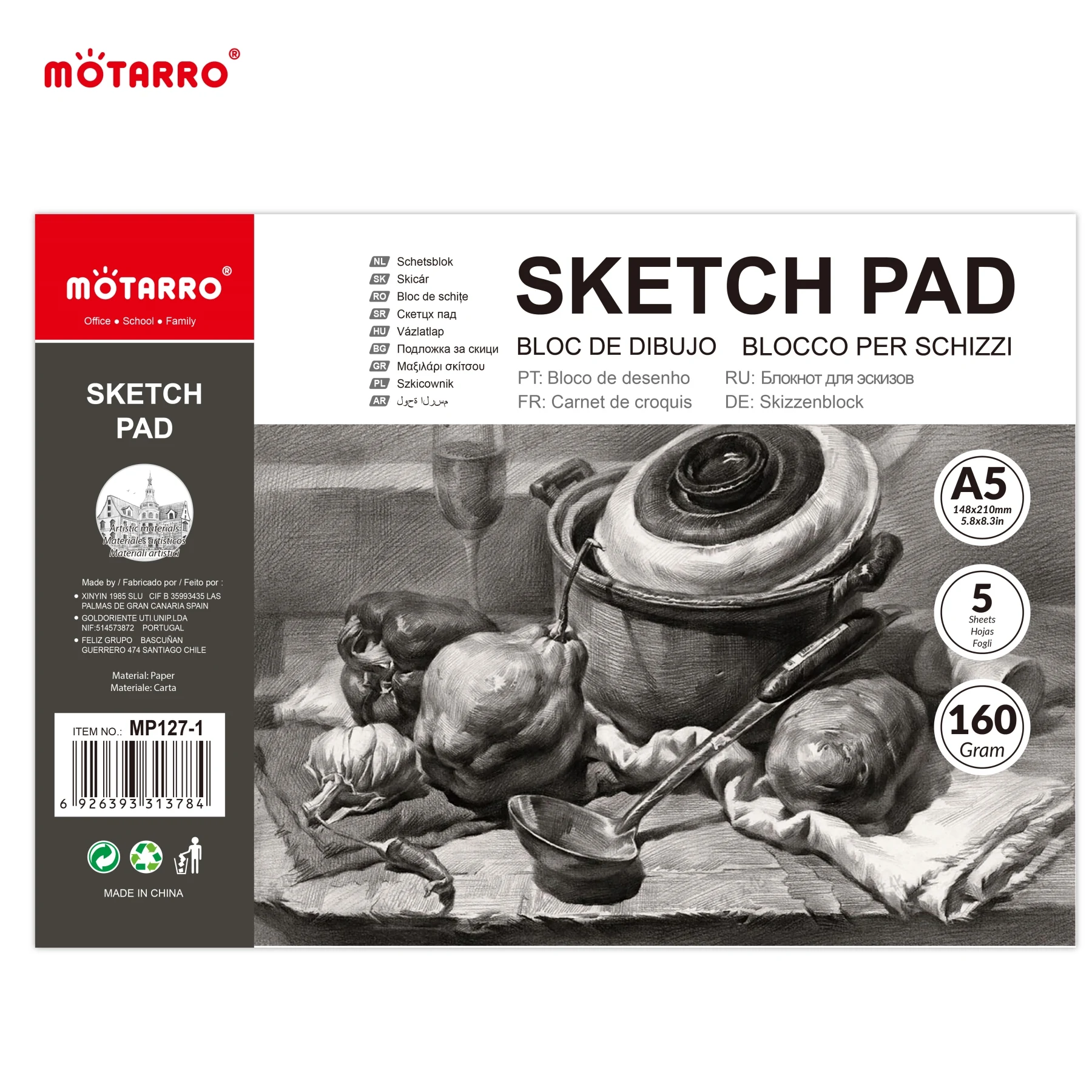 5 Sheets Sketch Paper Sketchbook, A5 Sketch Pads 160 Gsm Paper, Easy Coloring Notepad Drawing Paper Pads for Students Painting
