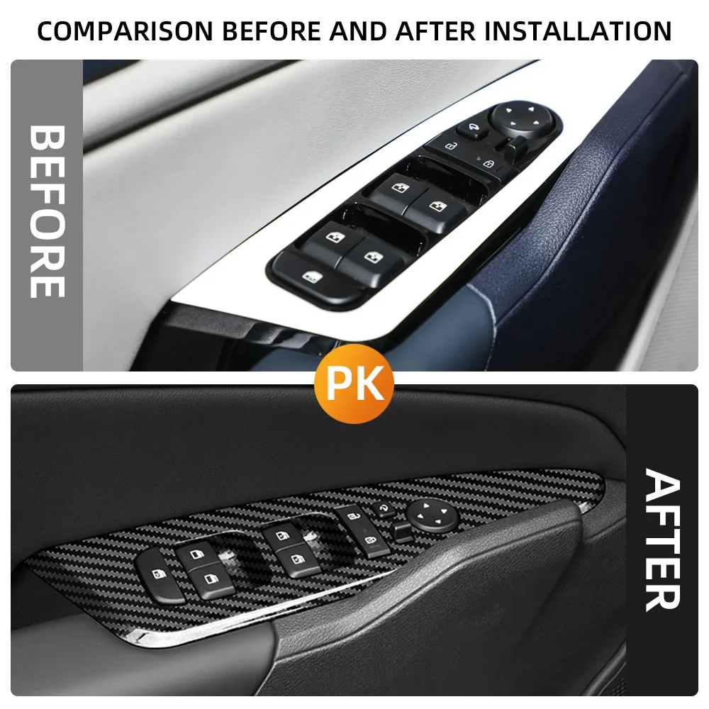 

For KIA Sportage NQ5 2022 2023 2024 LHD Door Armrest Panel Cover Window Lift Switch Sticker Trim Carbon Fiber Car Accessories