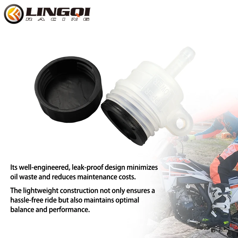 LINGQI RACING Motorcycle Rear Brake Master Cylinder Tank Foot Operated Oil Cup Fluid Bottle Reservoir For Dirt Bike Scooter
