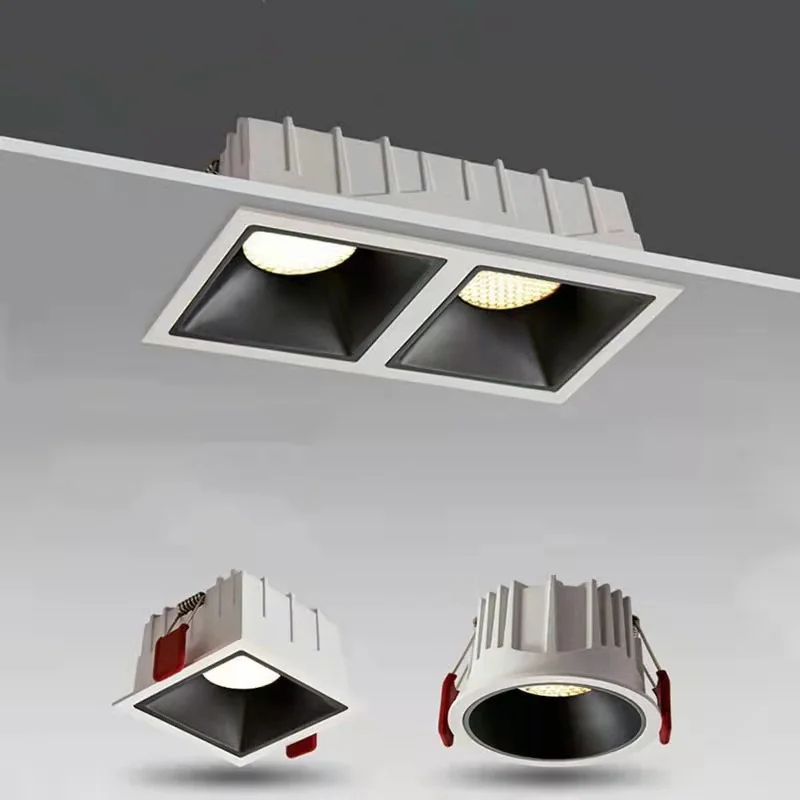 Hole 75mm Round/Square Recessed LED Ceiling Lamp Dimmable LED Spot lights Anti-Glare Downlight For Home Office Store Indoor