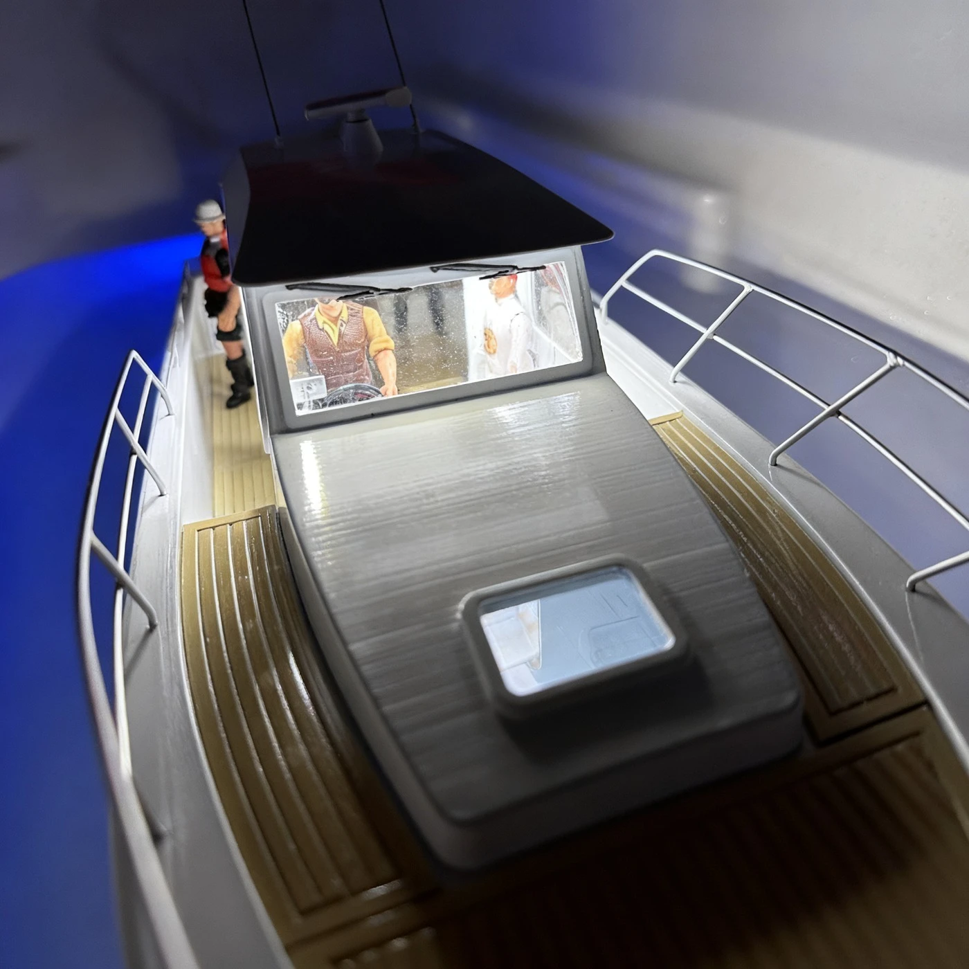 Bateau de pêche à Double moteur hors-bord RC de 80cm, avec lumières imprimées en 3D, formant modèle Schiffe RC, jouet de bateau RTR