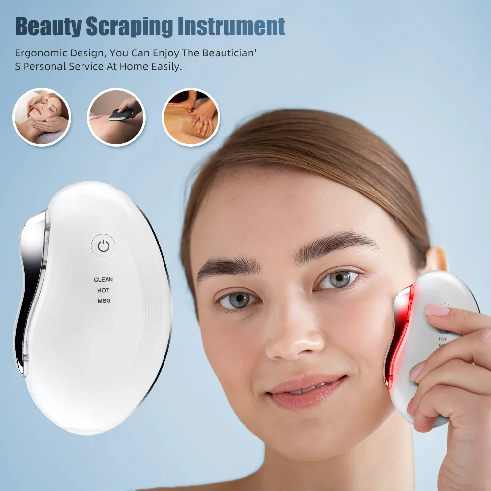 

Electric Scraping Board Guasha Stone Gua Sha Scraper Hot Compress Vibration Facial Lifting Slimming Relaxation Massage Devices