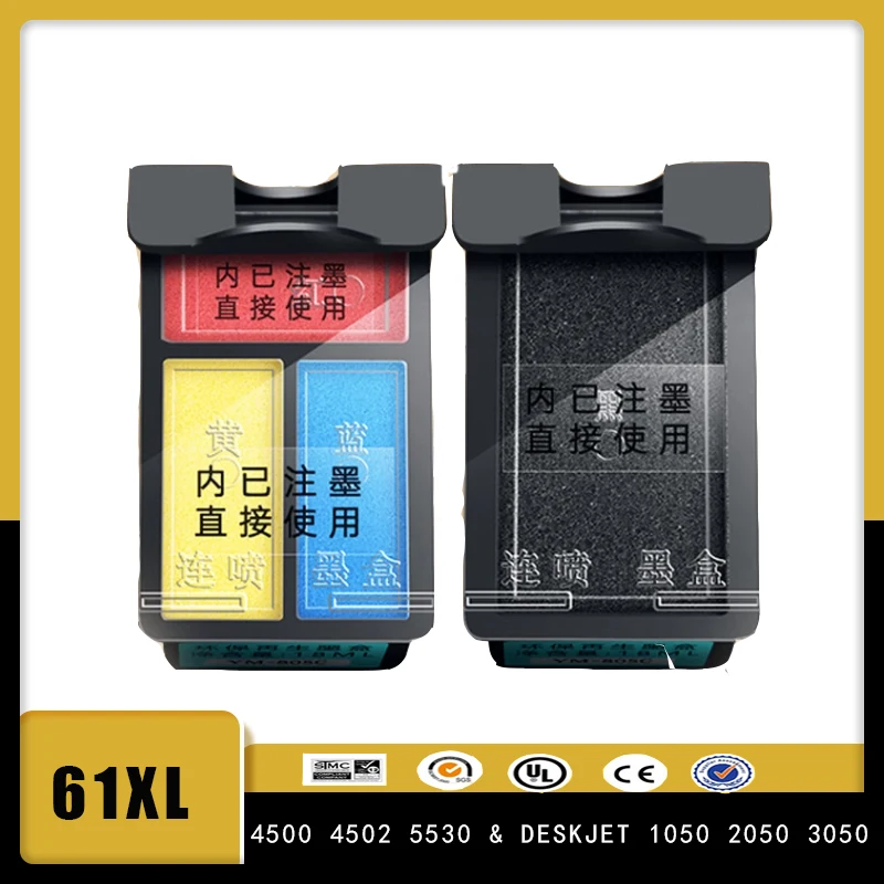 Vilaxh 61XL Compatible Ink Cartridge for HP 61XL for hp61 for hp 61 Envy 4500 4502 5530 Deskjet 1050 2050 3050 3054 3000 1000