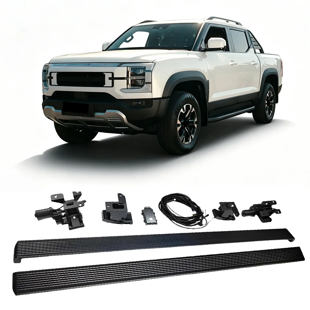 Fit for BYD Shark 6 2025 2026 2027 Deployable Power Electric Running Boards, Aluminum Retractable Side Step Nerf Bars, Black