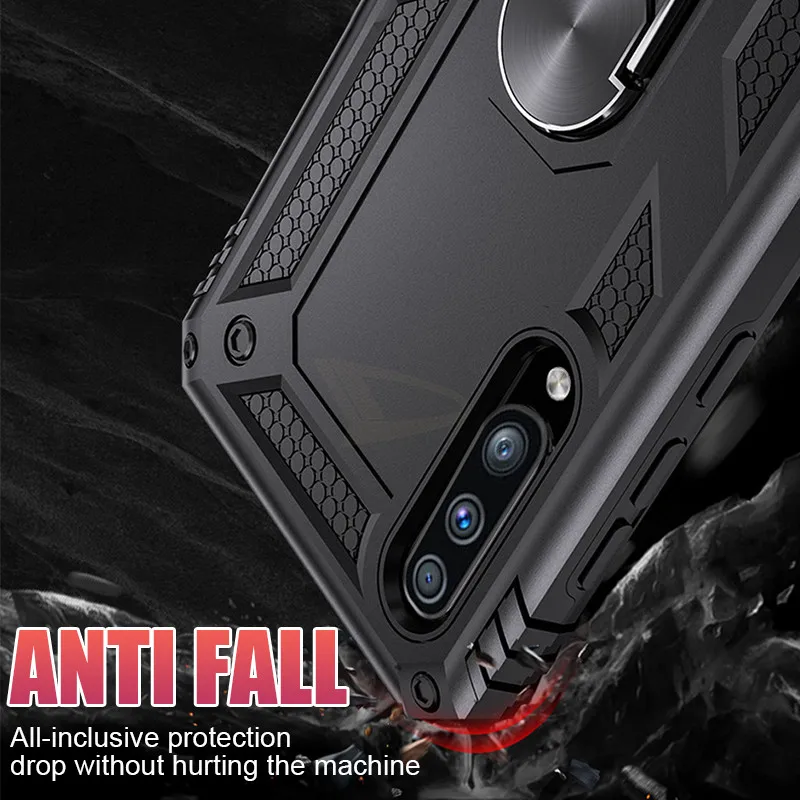 Luxury Armor Shockproof Case For Samsung Galaxy A50 A10 A20 A30 A40 A60 A80 A90 A70 2018 M10 M20 M30 Car Holder Ring Case Cover