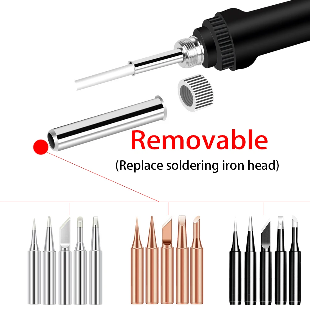 Adjustable Temperature Electric Soldering Iron 220V 110V 60W 80W Welding Solder Rework Station Heat Pencil Tips Repair Tools Kit
