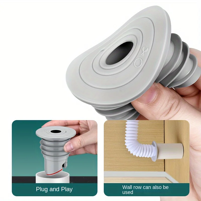 1pc Kitchen Drain Pipe Anti-backflow Odor Device, Kitchen Basin Washing Machine Silicone Sealing Ring Plug, Drain Pipe Blocker