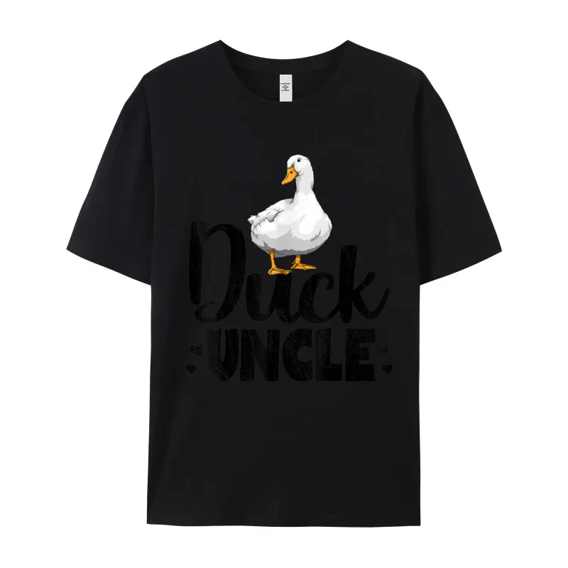 Duck Uncle Funny Water Ducklings T-shirts Casual Funny Round Collar Pure Cotton Tops Tees Tee Shirt Girlfriend Vintage