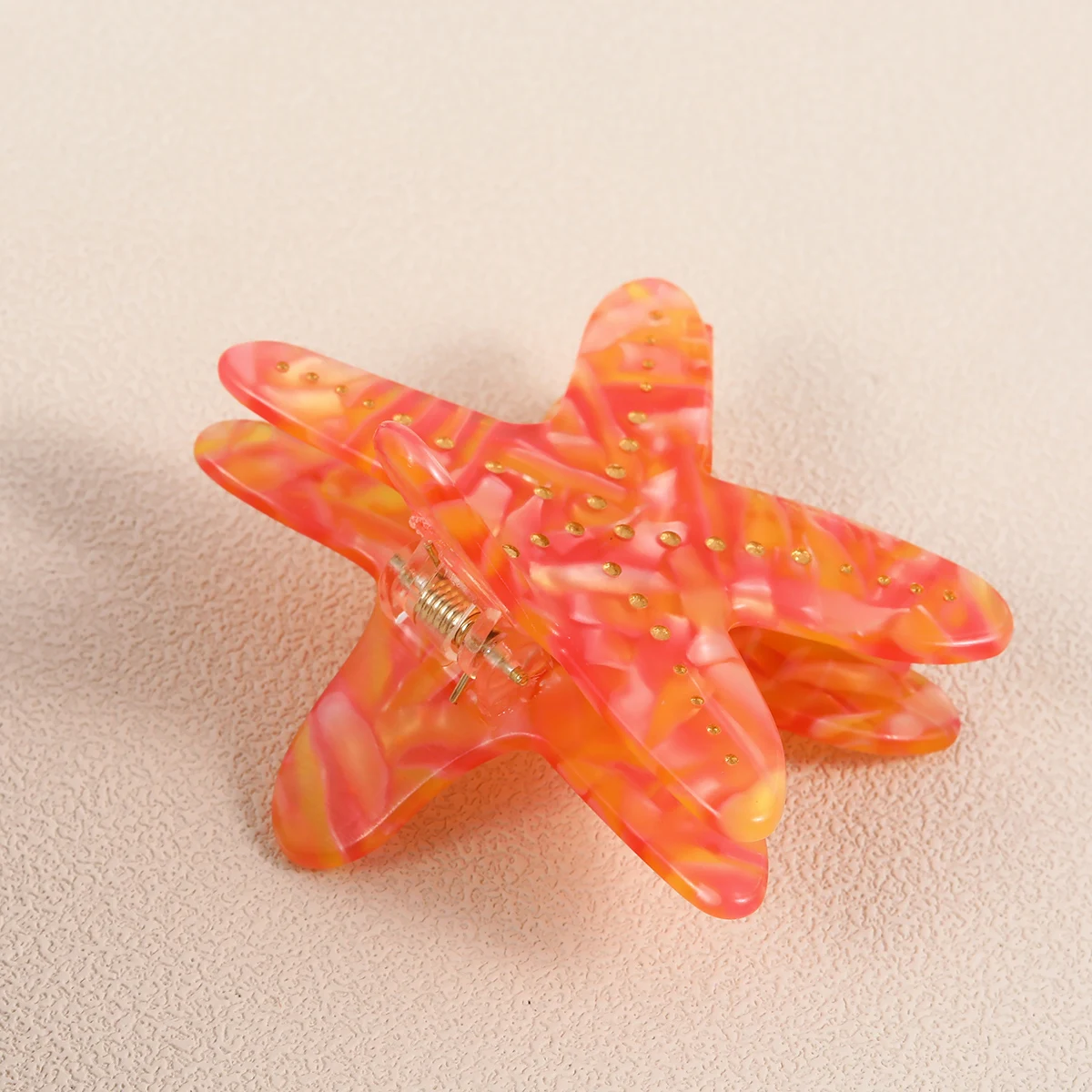 1 acetic acid new fashionable and elegant pink starfish inlaid brick hair clip as a gift for family and friends during the beer