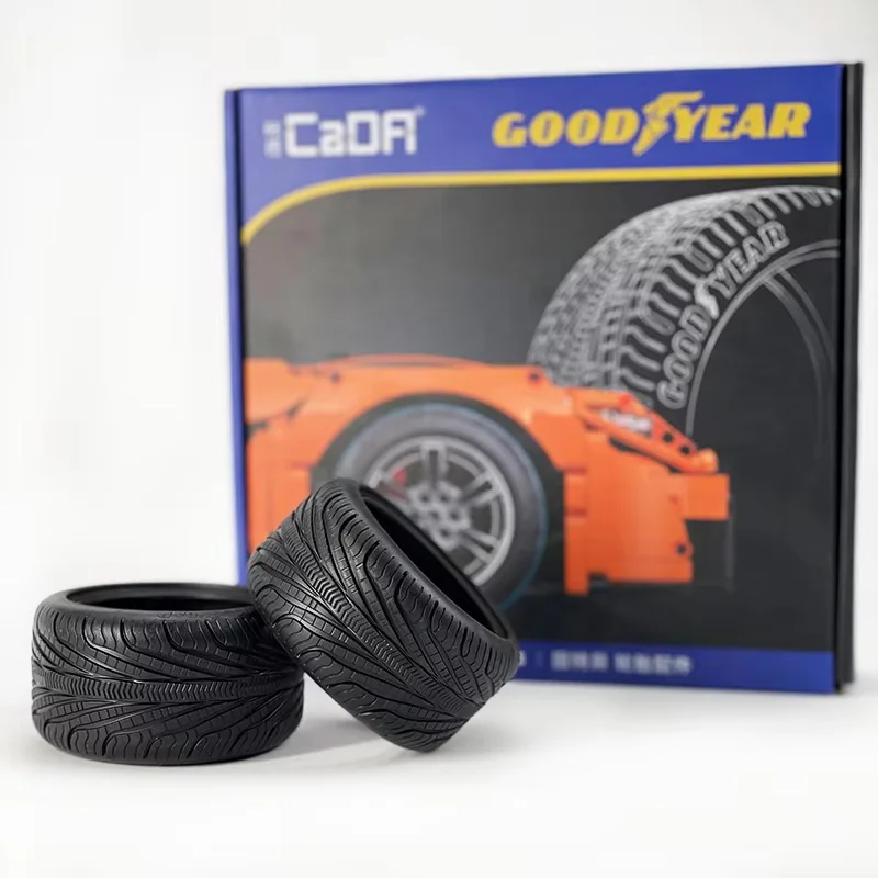 Cada 4 Tyre D013 D014 Compatible 1:8 1:10 car 42083 42056 42115 Wheel MOC Building Technology Accessories Toys Chritmas Gifts