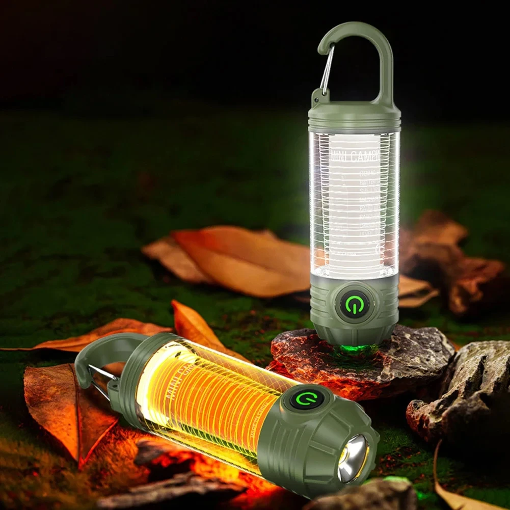 Luce da campeggio retrò a LED Tipo-C Torcia di emergenza con ricarica Illuminazione esterna Lampada a sospensione per atmosfera da campo