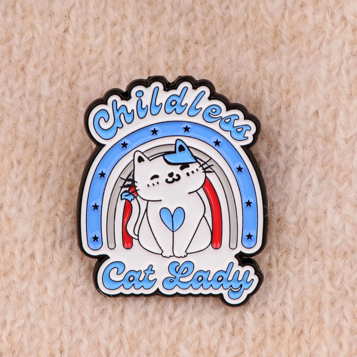 Cat Lady Enamel Pins American Flag Brooch Pines Lapel Pins Badge on Backpack Costume Accessories Animal Jewelry Cat Lovers Gifts