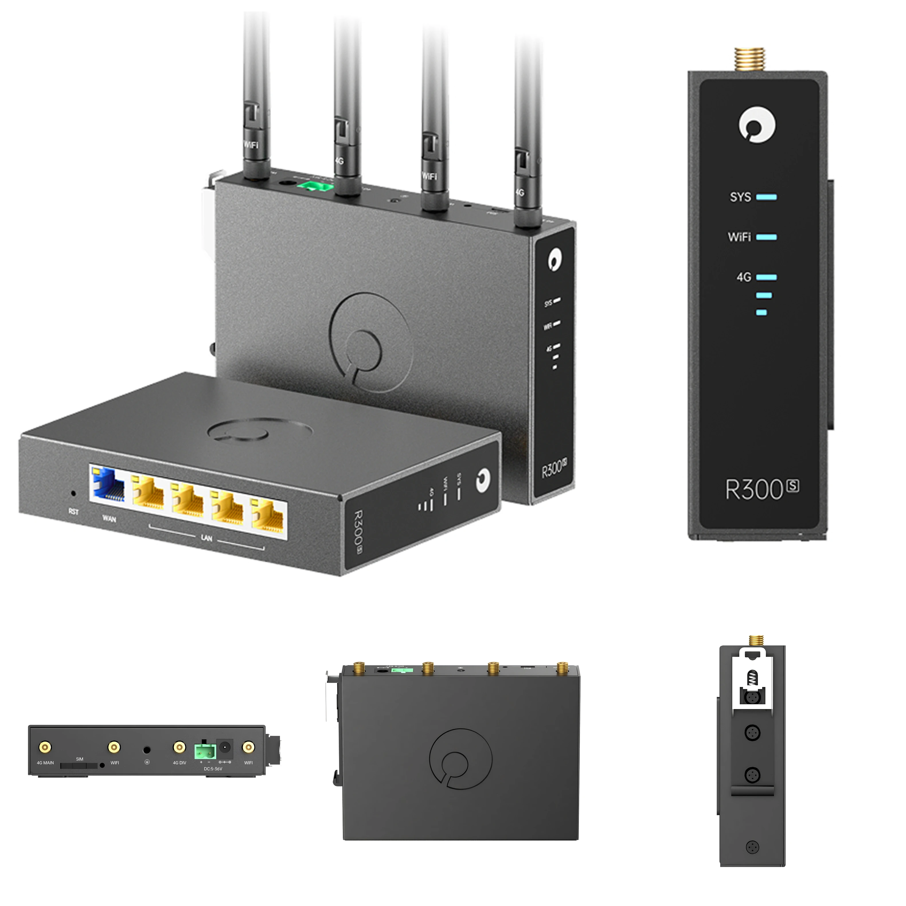Dual Band SD-WAN WiFi 6 5 Ethernet Ports CPE Virtual VPN IoT Gateway Cellular 4G LTE SIM AweSeed Industrial Router R300S