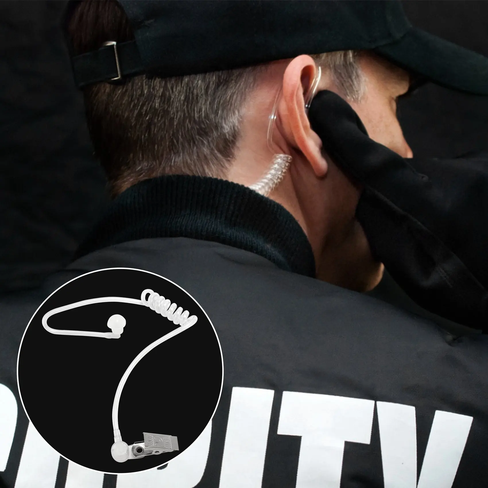 RHF-Casque de surveillance avec tube de bobine acoustique transparent, écouteur, kit audio, récepteur, durée uniquement, 617-1N, 3.5mm