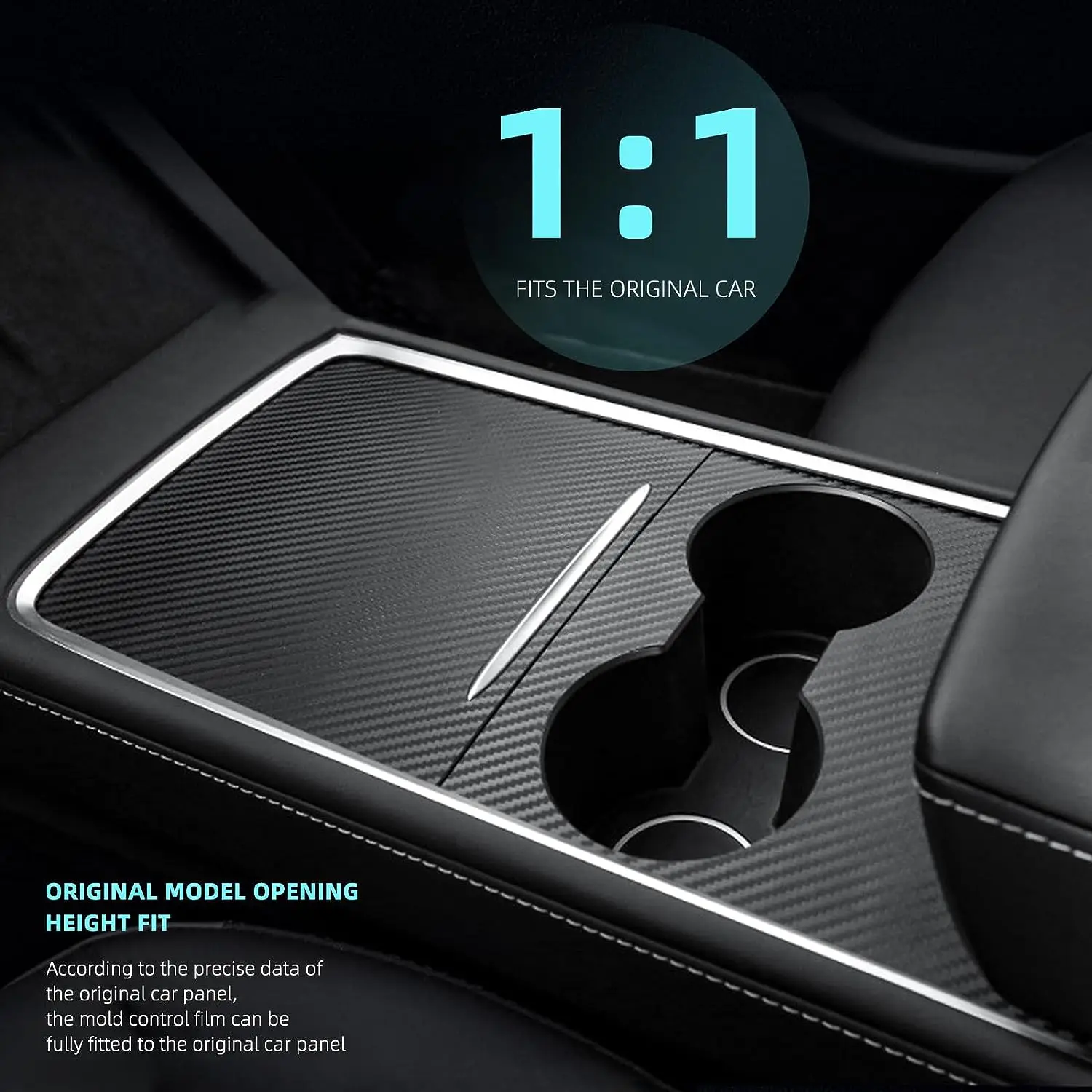 |-f-|for Tesla Model 3 Y Central Control Panel Protective Patch Real Carbon Fiber Protective Cover Interior Accessories