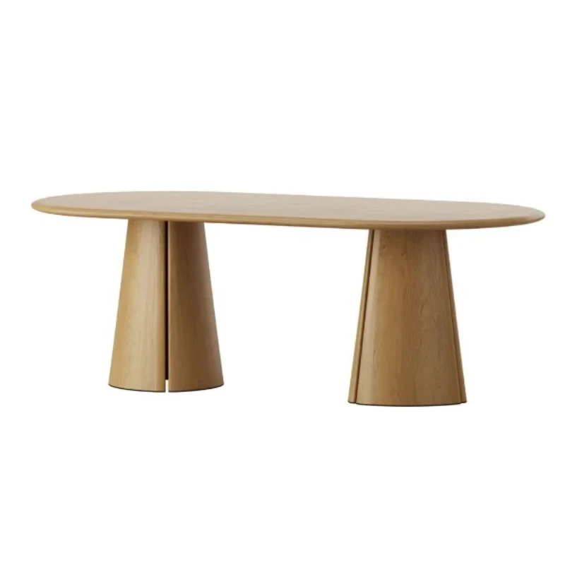 

Modern retro style design thick surface meeting restaurant solid wood dining table and chair set