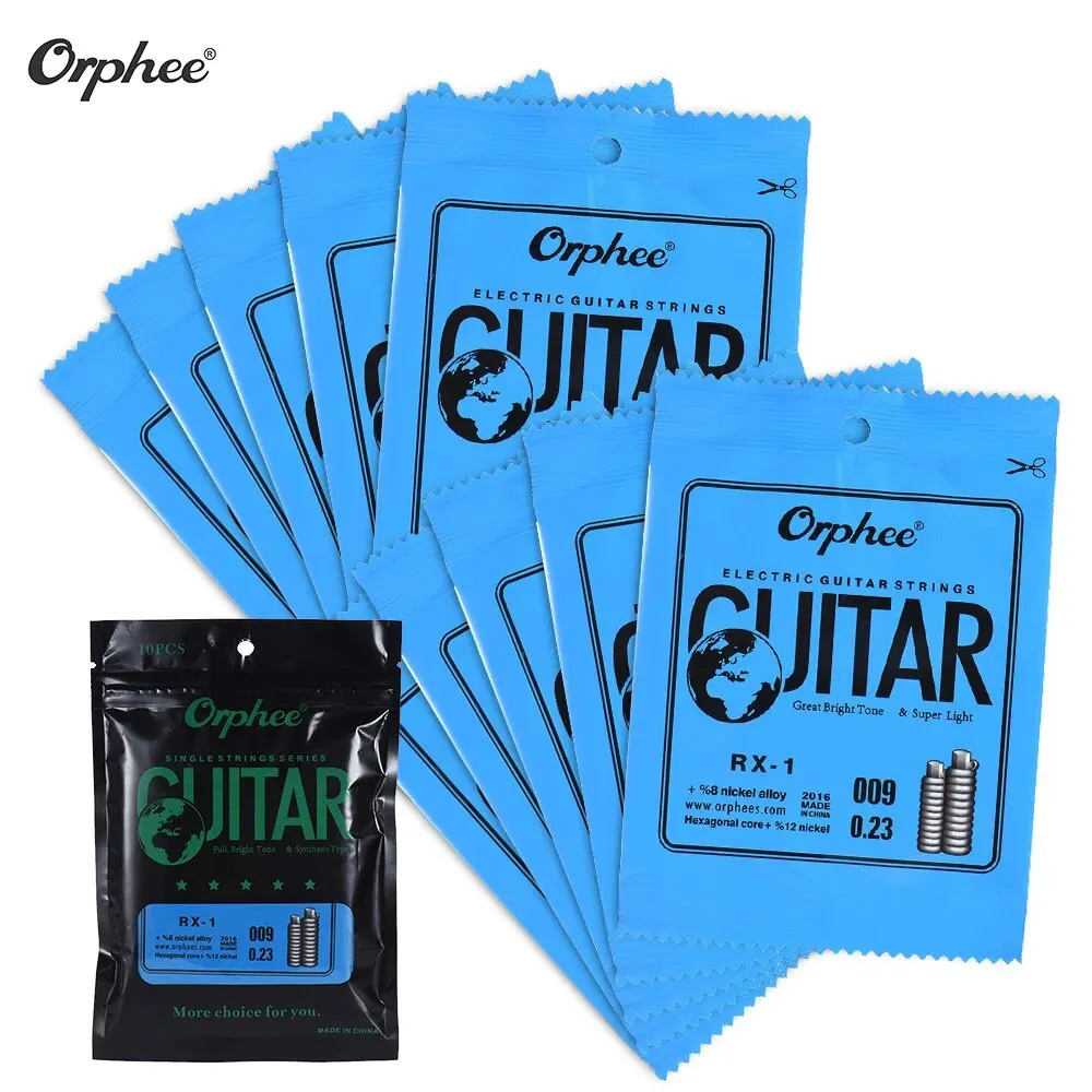 Orphee RX-1 Single String Replacement for Electric Guitar 1st E-String (.009) 10Pcs Nickel Alloy Super Light Tension Accessories