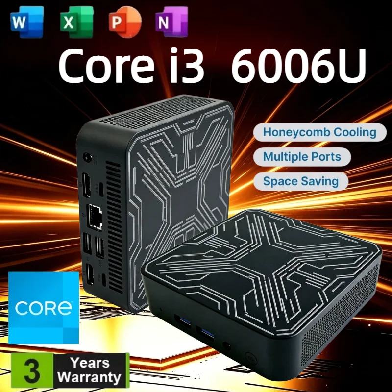 New Mini PC Gaming PC Desktop Portable Gamer Intel Core i3-6006U Mini Computer 16GB RAM 512GB 1TB SSD 1000M Ethernet