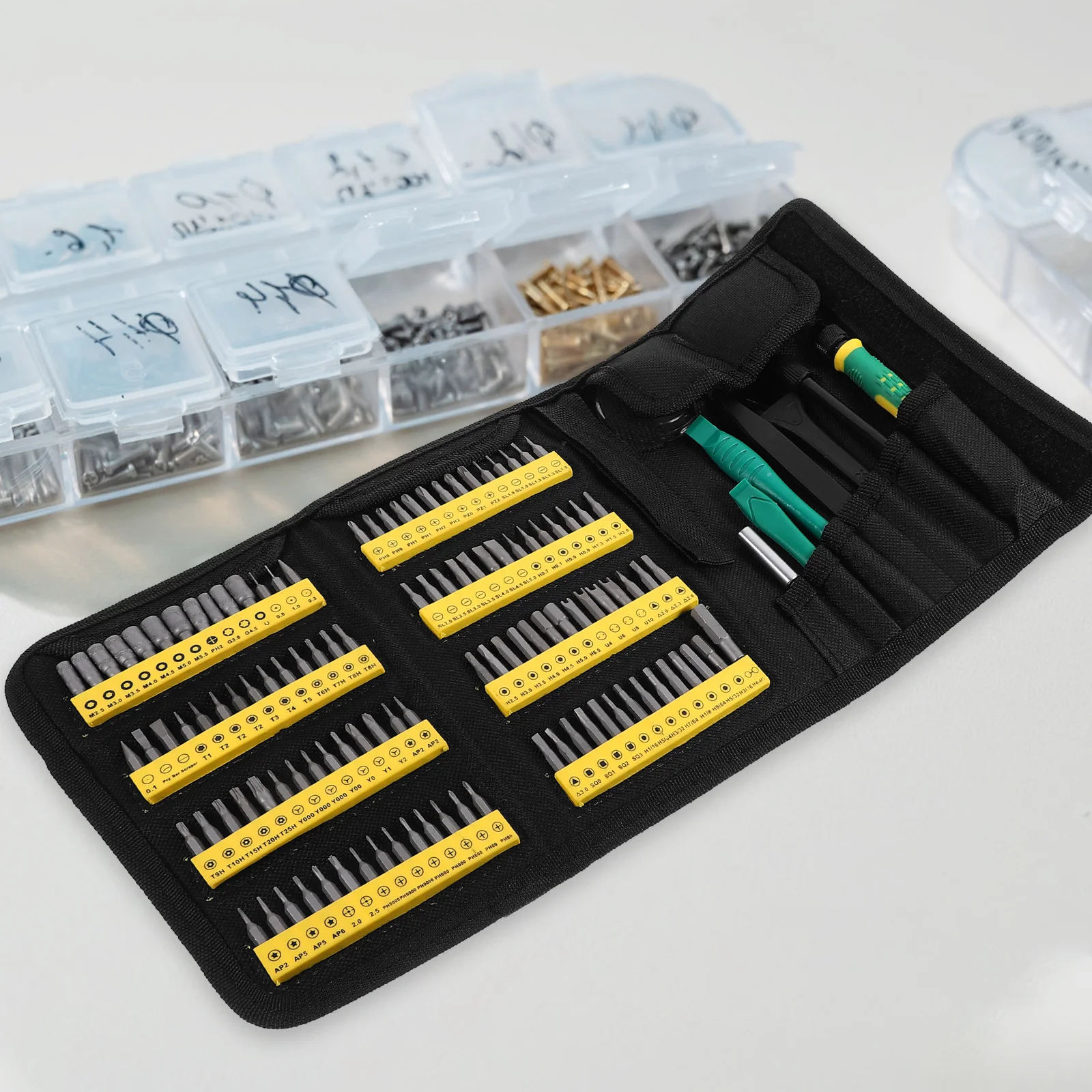 1Set 126in1 Black Durable Screwdriver Set Professional Phone Repair Tool Multi-Size Precision Toolkit for Mobile Phone Watch