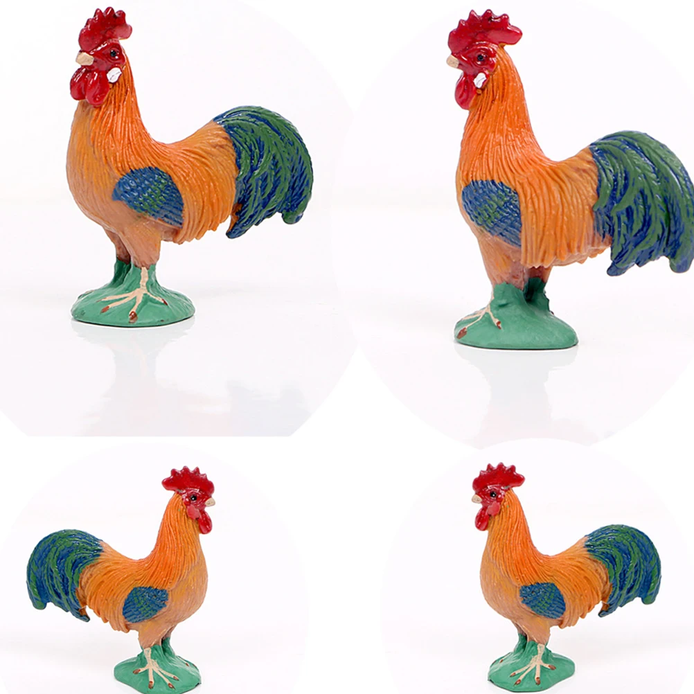 

2pcs Artificial Chicken Ornament Farm Animal Decorative For Home Living Room Bedroom Party Corrosion Resistant Portable