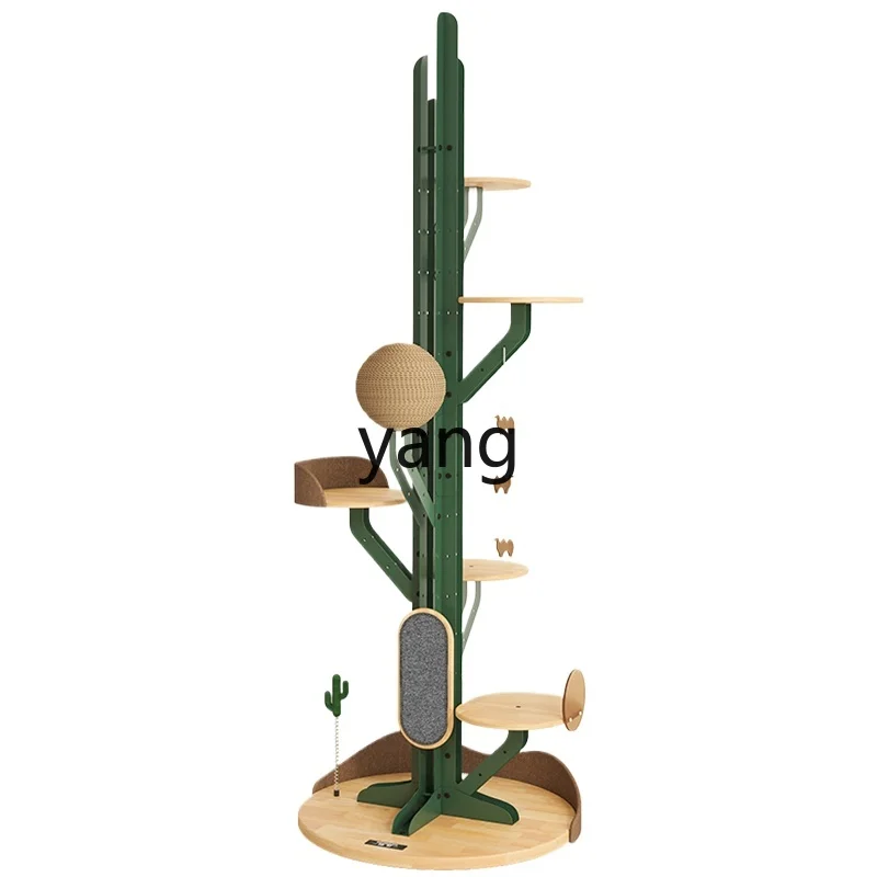 

Yjq Super Luxury Cat Climbing Frame Solid Wood Cactus Rattan Woven Not Covering an Area of Christmas Nest Cat Tree Integrated