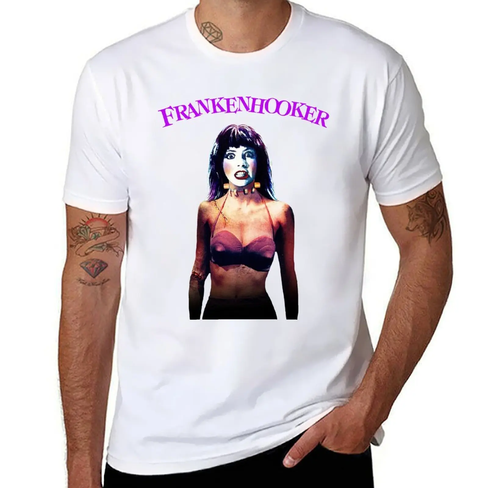 

Frankenhooker Retro Cult Classic Horror Comedy Fan Art T-Shirt Clothing valentines clothes blue lock funny t shirts men