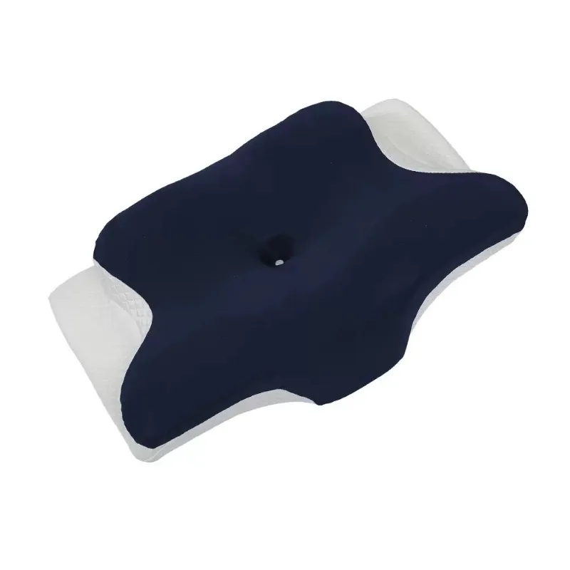 2-in-1 Ergonomic Molded Orthopedic Pillow One Unit Foam Cervical Cushion Comfortable Neck Support Pad for Sore Neck Relief Use